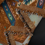 Southwestern Boho Woven Tribal Sofa Cover Blanket, Rustic Farmhouse Couch Throw Cover