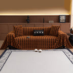 Jacquard Fleece Houndstooth Warm Cozy Couch Cover Blanket Decorative Throws for Sofas