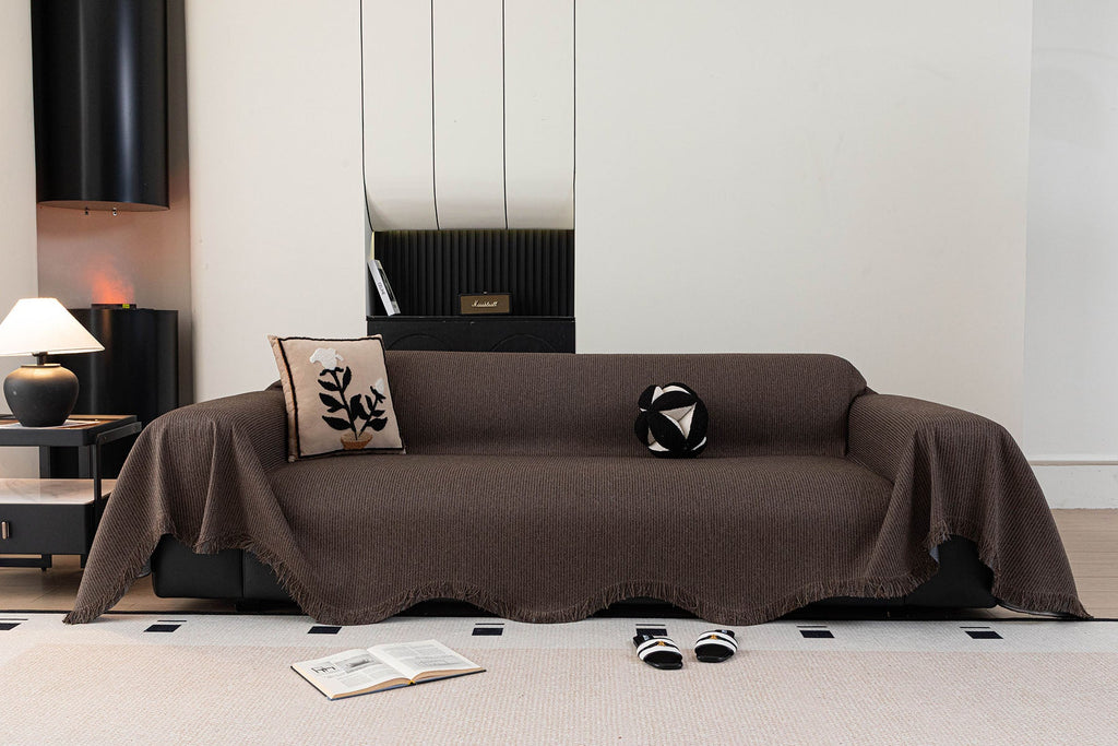 Soft Decorative Throw for Sofa and Loveseat, Textured Sofa Cover Blanket for Couch