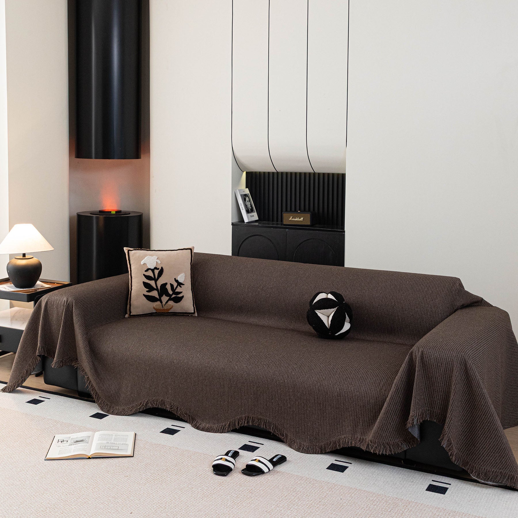 Soft Decorative Throw for Sofa and Loveseat, Textured Sofa Cover Blanket for Couch