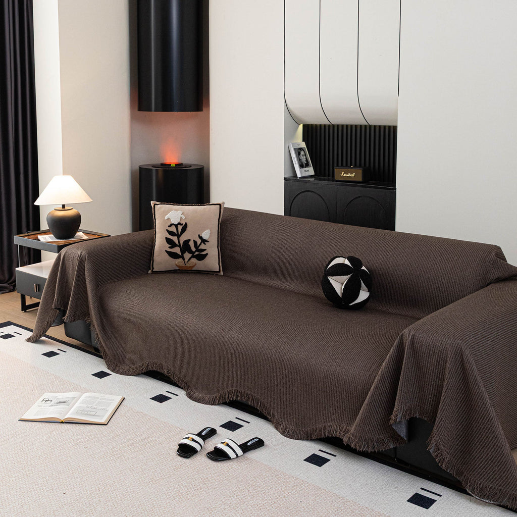 Soft Decorative Throw for Sofa and Loveseat, Textured Sofa Cover Blanket for Couch