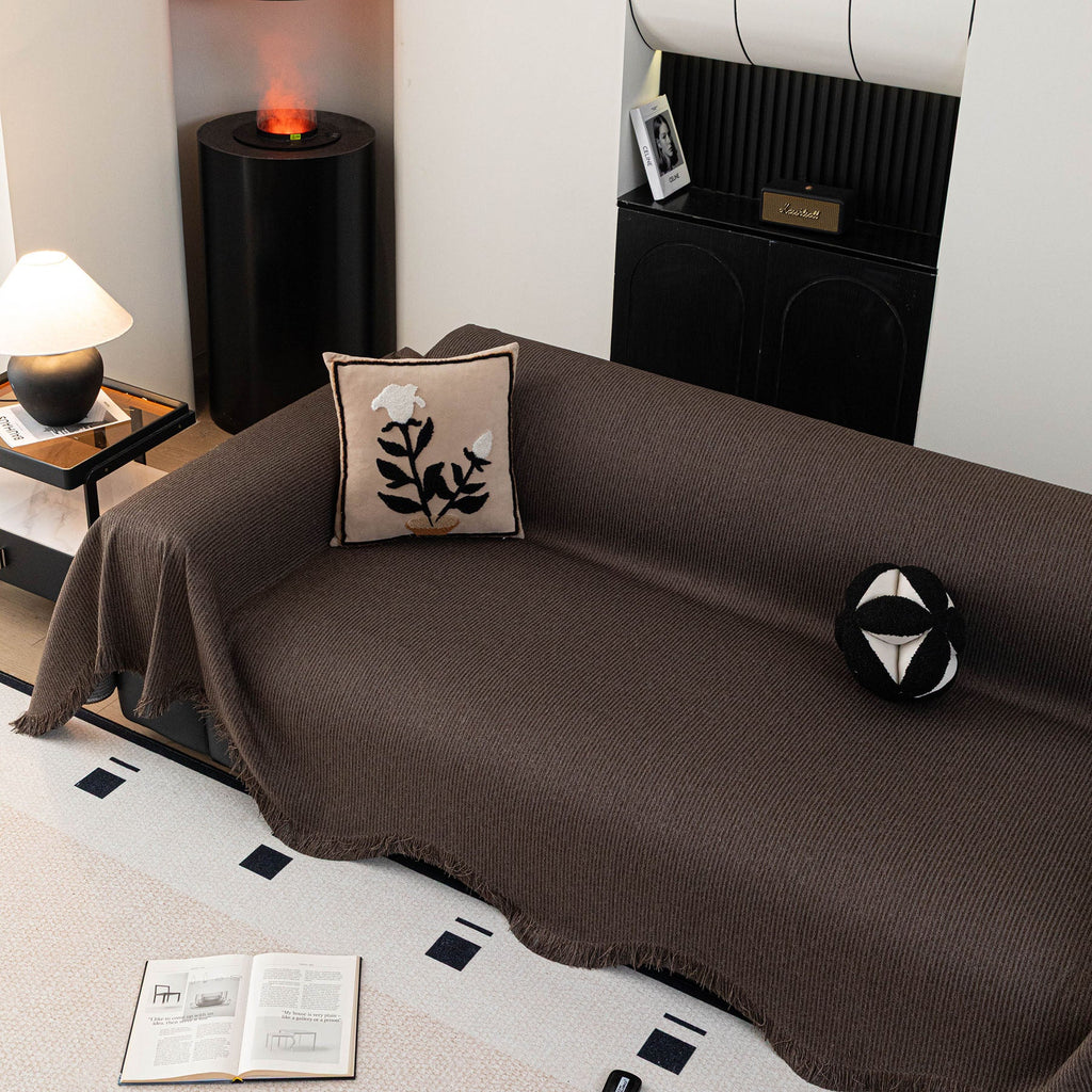 Soft Decorative Throw for Sofa and Loveseat, Textured Sofa Cover Blanket for Couch
