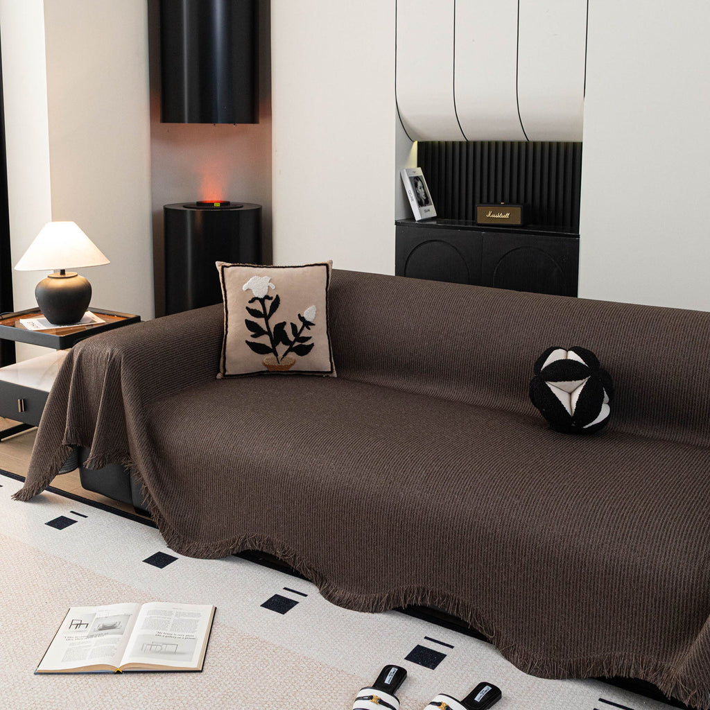 Soft Decorative Throw for Sofa and Loveseat, Textured Sofa Cover Blanket for Couch