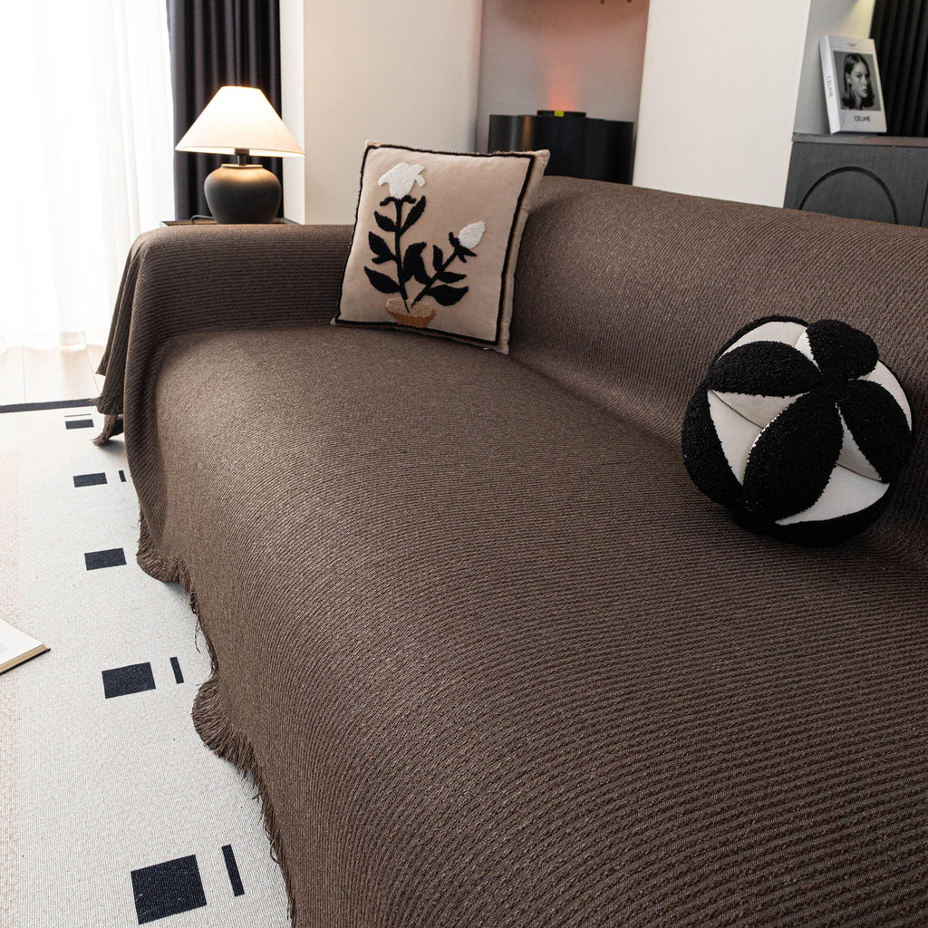 Soft Decorative Throw for Sofa and Loveseat, Textured Sofa Cover Blanket for Couch