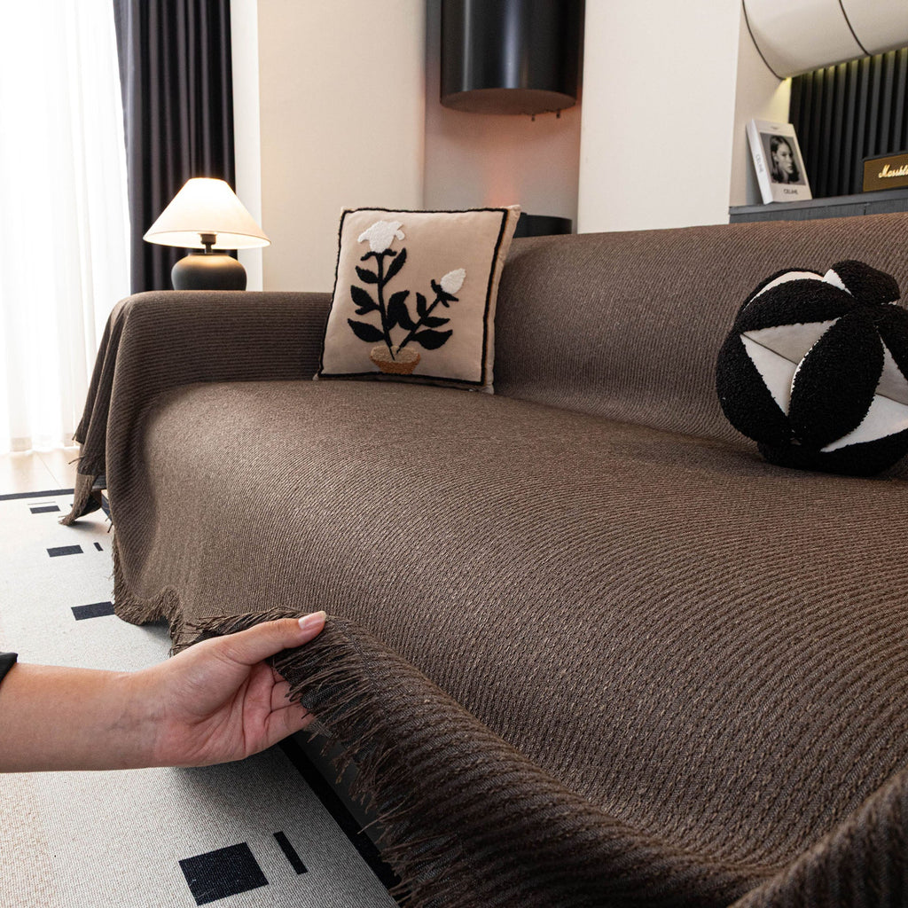 Soft Decorative Throw for Sofa and Loveseat, Textured Sofa Cover Blanket for Couch
