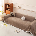 Textured Striped Cozy Couch Cover Throw Blanket with Pom Pom Trim for Sectional Sofa