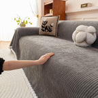 Textured Striped Cozy Couch Cover Throw Blanket with Pom Pom Trim for Sectional Sofa