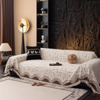Chenille Sofa Cover Throw Blanket Woven Textured Decorative Furniture Slipcover