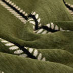 Leaf Stripe Sofa Cover with Black Sheer Skirt, Boho Soft Couch Slipcover for Pets