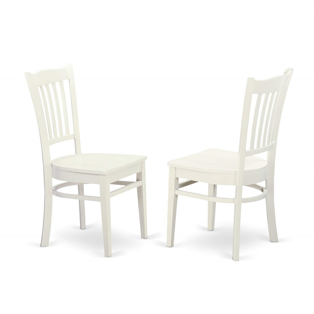East West Furniture BOGR5-WHI-W 5 Piece Dining Room Furniture Set Includes a Round Kitchen Table and 4 Dining Chairs, 42x42 Inch, Linen White