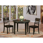 East West Furniture BOLY3-CAP-W 3 Piece Dining Room Table Set Contains a Round Wooden Table and 2 Kitchen Dining Chairs, 42x42 Inch, Cappuccino