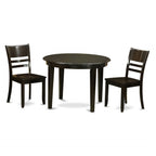East West Furniture BOLY3-CAP-W 3 Piece Dining Room Table Set Contains a Round Wooden Table and 2 Kitchen Dining Chairs, 42x42 Inch, Cappuccino