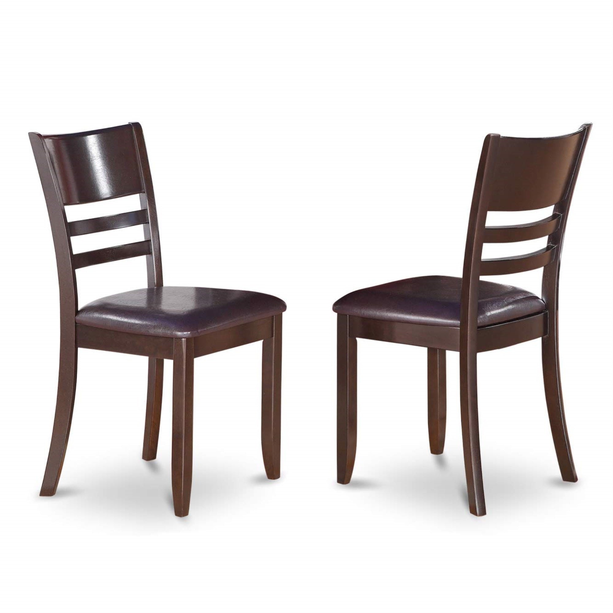 East West Furniture BOLY5-CAP-LC 5 Piece Modern Dining Table Set Includes a Round Kitchen Table and 4 Faux Leather Dining Room Chairs, 42x42 Inch, Cappuccino