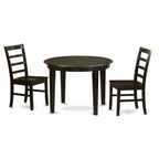 East West Furniture BOPF3-CAP-W 3 Piece Dining Room Table Set Contains a Round Kitchen Table and 2 Dining Chairs, 42x42 Inch, Cappuccino