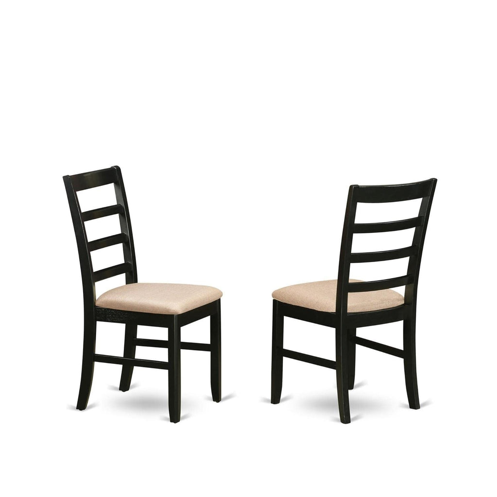 East West Furniture BOPF5-CAP-C 5 Piece Dining Room Table Set Includes a Round Wooden Table and 4 Linen Fabric Kitchen Dining Chairs, 42x42 Inch, Cappuccino