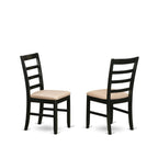 East West Furniture BOPF5-CAP-C 5 Piece Dining Room Table Set Includes a Round Wooden Table and 4 Linen Fabric Kitchen Dining Chairs, 42x42 Inch, Cappuccino