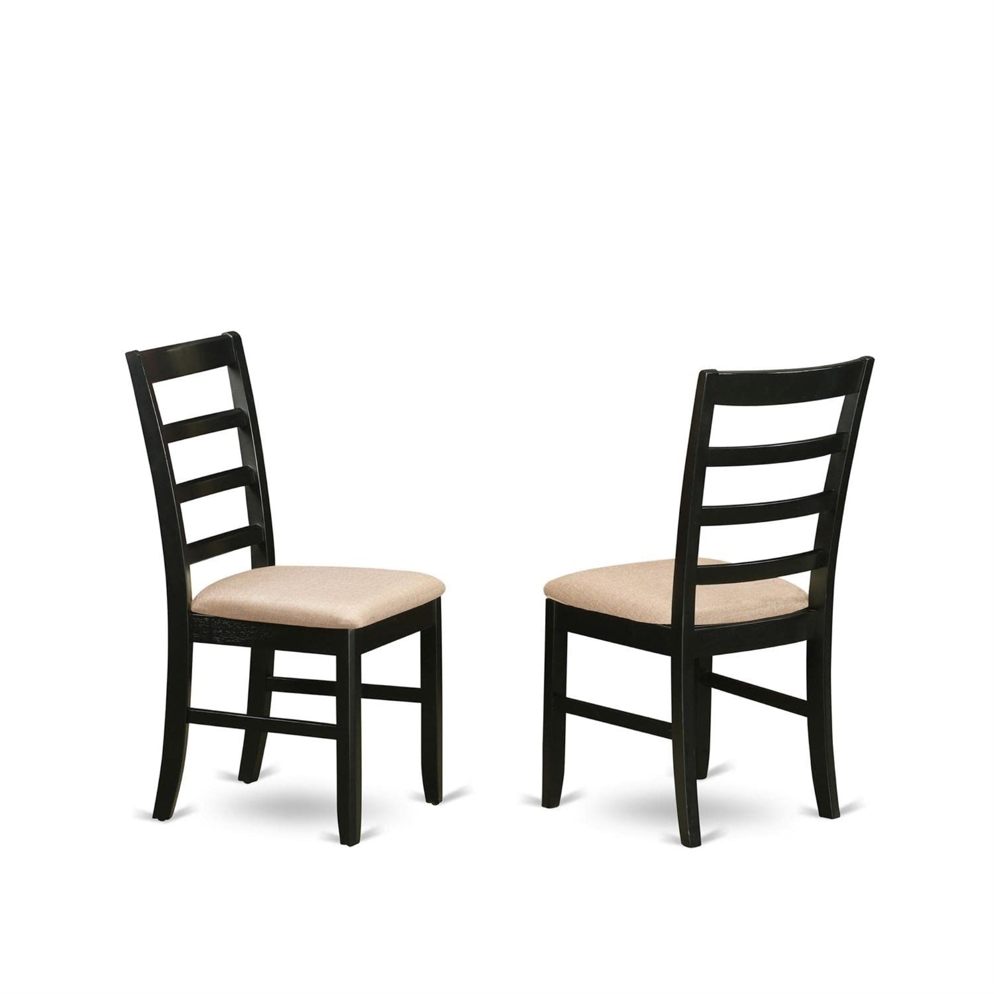 East West Furniture BOPF5-CAP-C 5 Piece Dining Room Table Set Includes a Round Wooden Table and 4 Linen Fabric Kitchen Dining Chairs, 42x42 Inch, Cappuccino