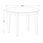 East West Furniture BOPF5-CAP-C 5 Piece Dining Room Table Set Includes a Round Wooden Table and 4 Linen Fabric Kitchen Dining Chairs, 42x42 Inch, Cappuccino