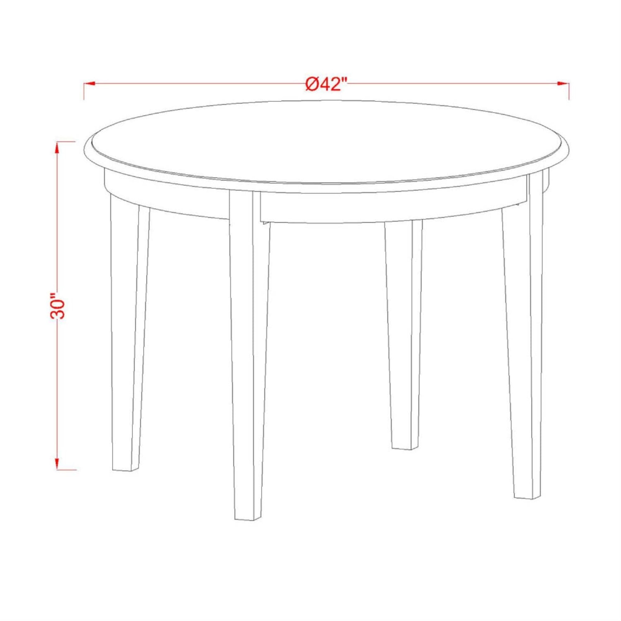 East West Furniture BOPF5-CAP-C 5 Piece Dining Room Table Set Includes a Round Wooden Table and 4 Linen Fabric Kitchen Dining Chairs, 42x42 Inch, Cappuccino