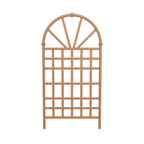 77-inch Outdoor Light Brown Vinyl Lattice Garden Trellis with Arched Top