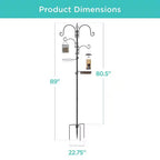 Complete Bird Feeder Set with Bronze Metal Stand Suet Water Bowl Tube and Tray
