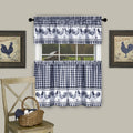 Barnyard Tier And Valance Set  Adorable Roosters And Gingham Plaid  Easy Installation  Durable Polyester  Machine Washable