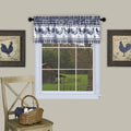 Barnyard Rooster Gingham Valance  58X14  Easy Install & Care  Brighten Up Your Kitchen Window  Machine Washable