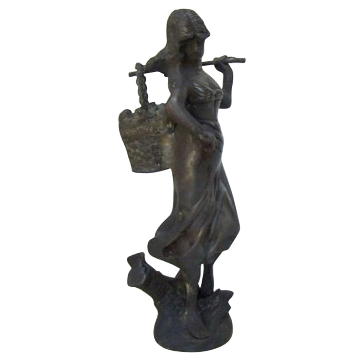 Bronze Lady With Basket