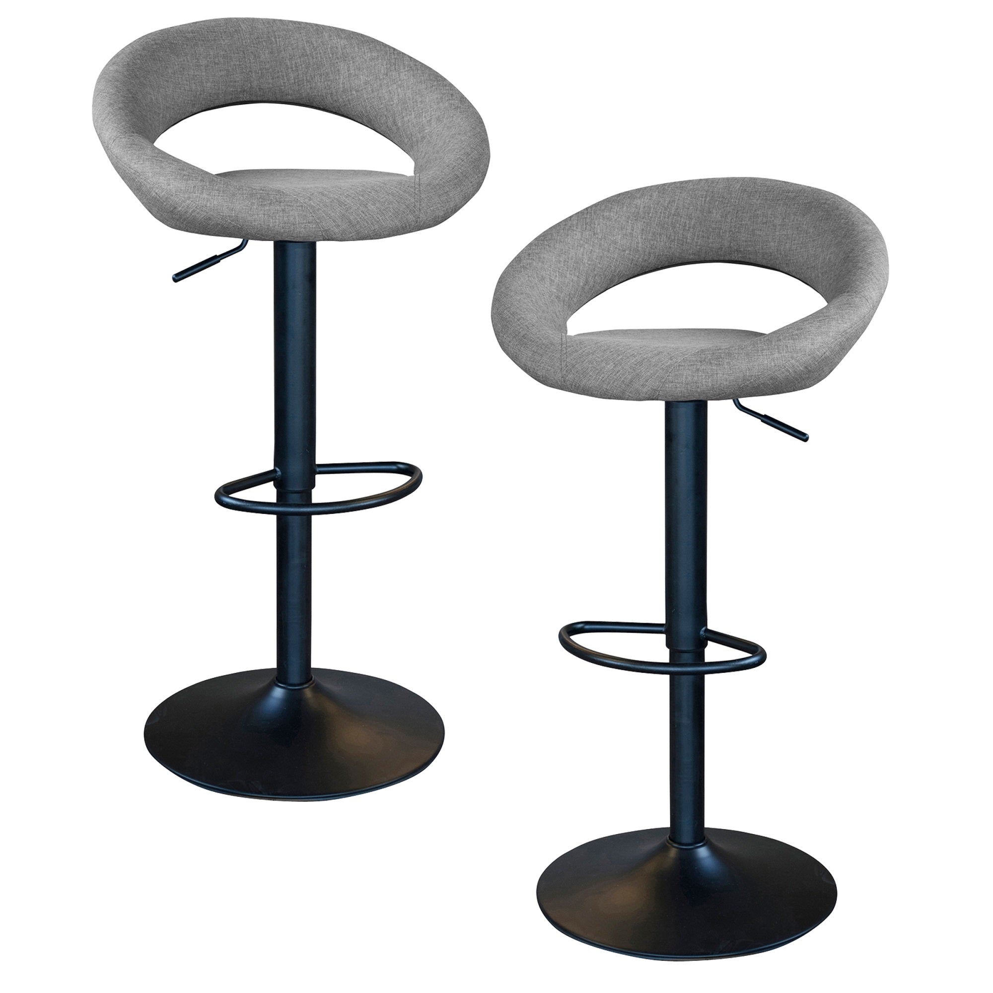 AmeriHome BSCGFSET Classic Relaxed Charcoal Gray Fabric Bar Stool Set