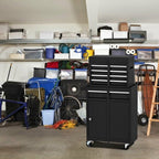 Black Heavy Duty Steel Lockable Rolling Garage Tool Chest Mobile Storage Cart