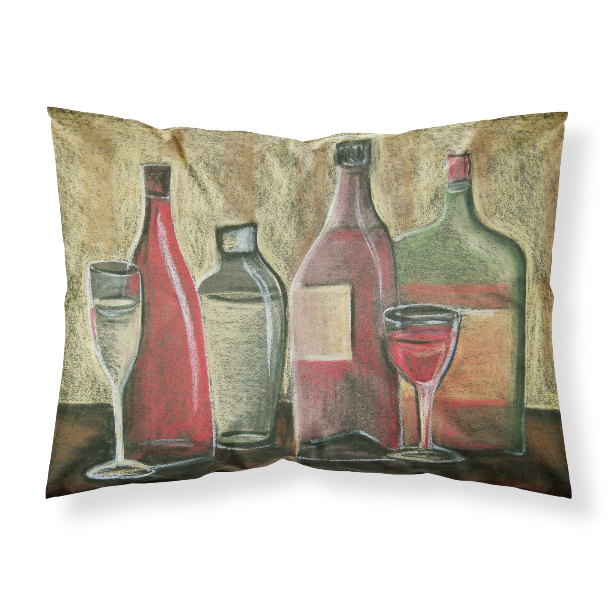 'Caroline'S Treasures Wine By Tiffany Budd Fabric Standard Pillowcase Btbu0168Pillowcase, Multicolor'