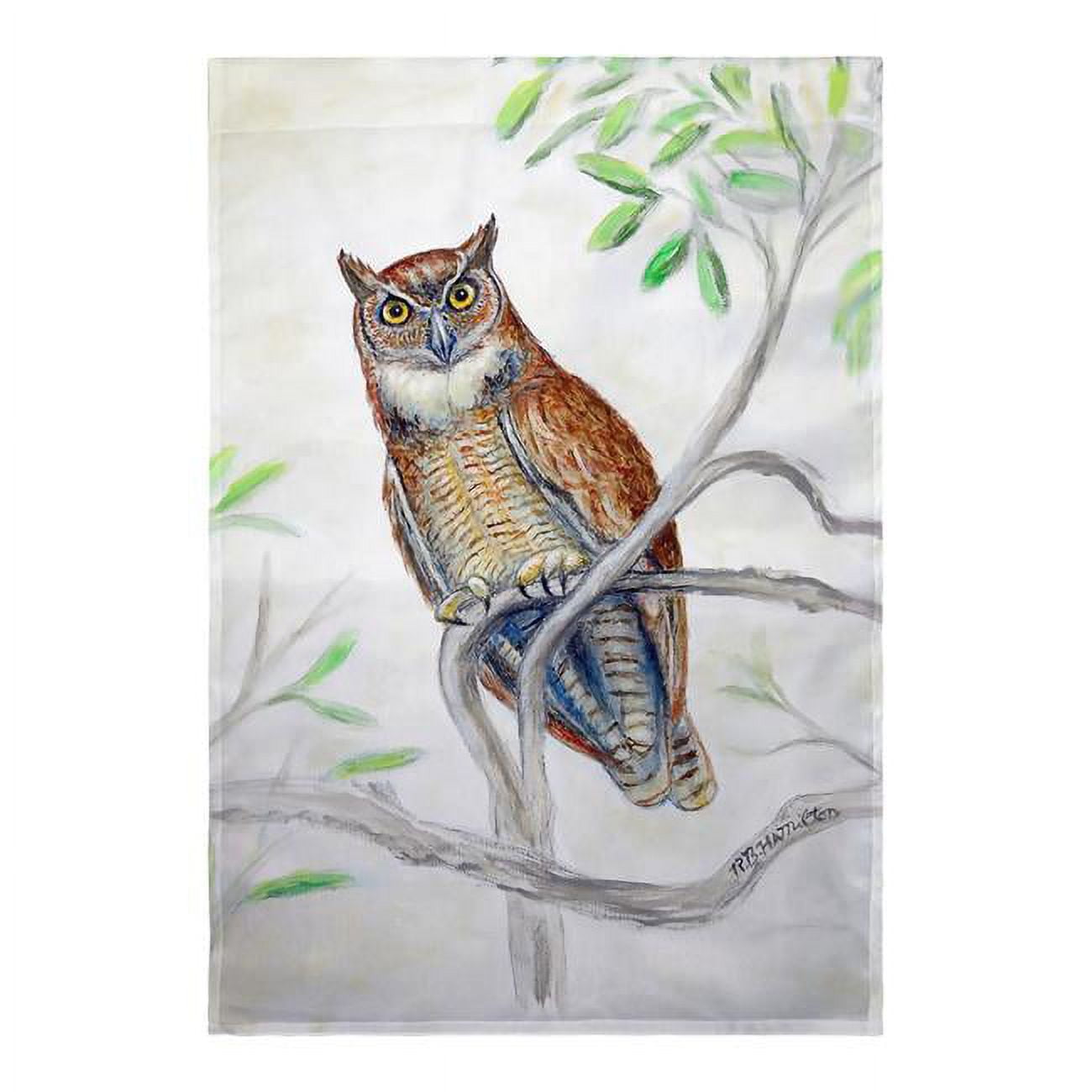 Betsy Drake Fl714 12.5 X 18 In. Great Horned Owl Garden Flag
