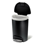 Black 13-Gallon Kitchen Trash Can with Foot Pedal Step Lid