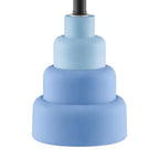 Small Blue Desk Light Table Lamp with White Fabric Shade for Bedside Nightstand