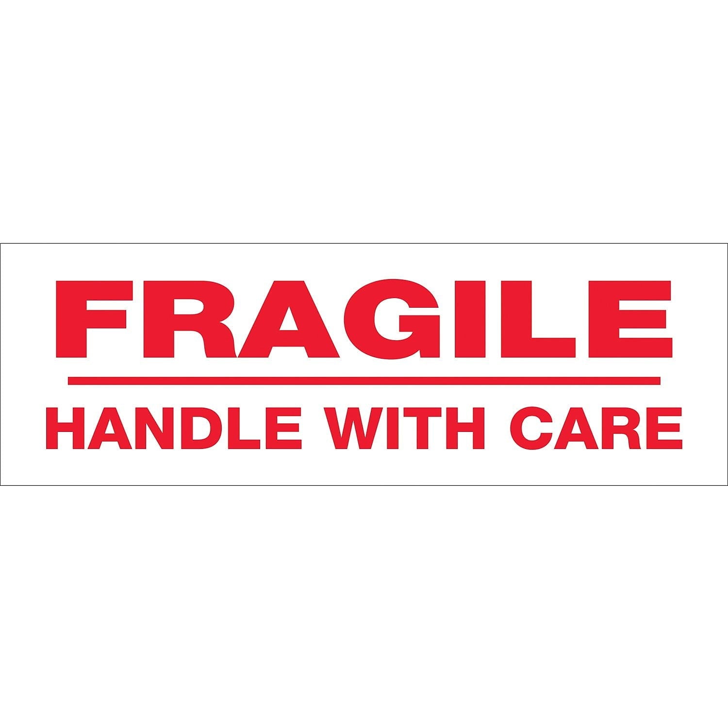 Tape Logic T905P02 3 In. X 110 Yards - Fragile Handle With Care Pre-Printed Carton Sealing Tape  Red & White - Case Of 24