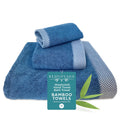 Bamboo Cotton Towel Set - Viscose from Bamboo + Cotton - 3pc - Indigo