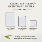 Bamboo Cotton Towel Set - Viscose from Bamboo + Cotton - 3pc - White