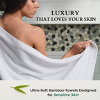 Bamboo Cotton Bath Towel - Viscose from Bamboo + Cotton - White