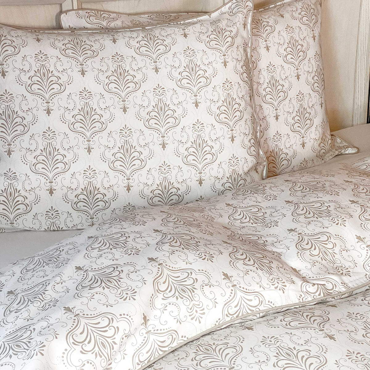 Bamboo Duvet Cover – 100% Viscose from Bamboo - Champagne Damask
