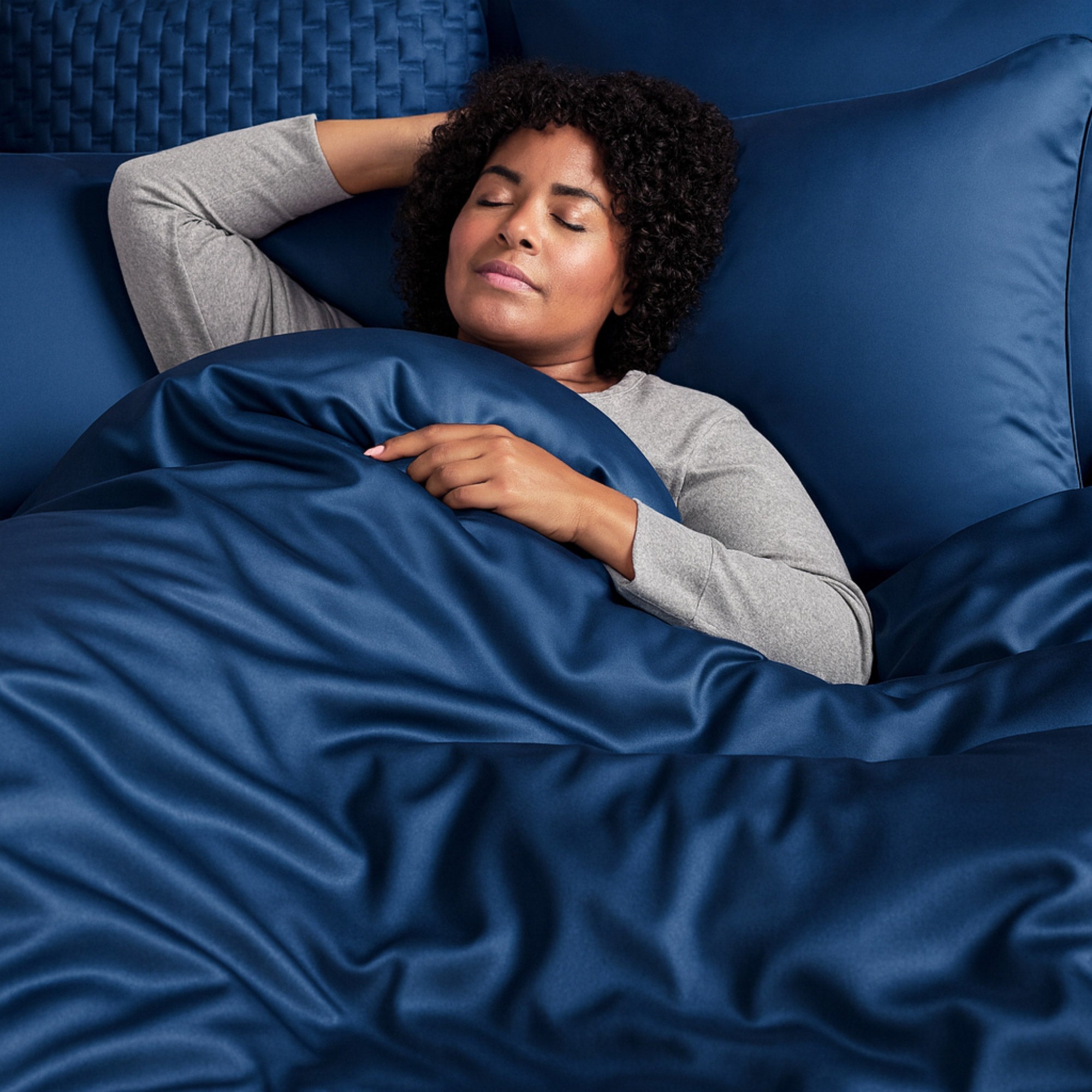 Bamboo Duvet Cover Set - 100% Viscose from Bamboo - 3pc - Indigo
