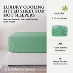 Bamboo Fitted Sheet - 100% Viscose from Bamboo - Seaglass