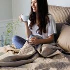 Bamboo Quilted Coverlet - 100% Viscose from Bamboo - Champagne