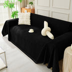 Solid Color Chenille Sofa Throw Blanket, Soft & Plush Decorative Couch Throw Cover