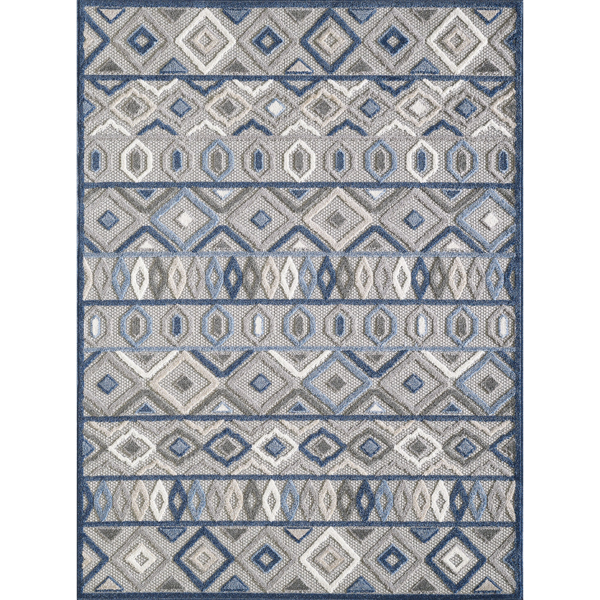 Calla 6921 Grey/Blue Aztec Area Rug, Size  710 Inch  X 910 Inch