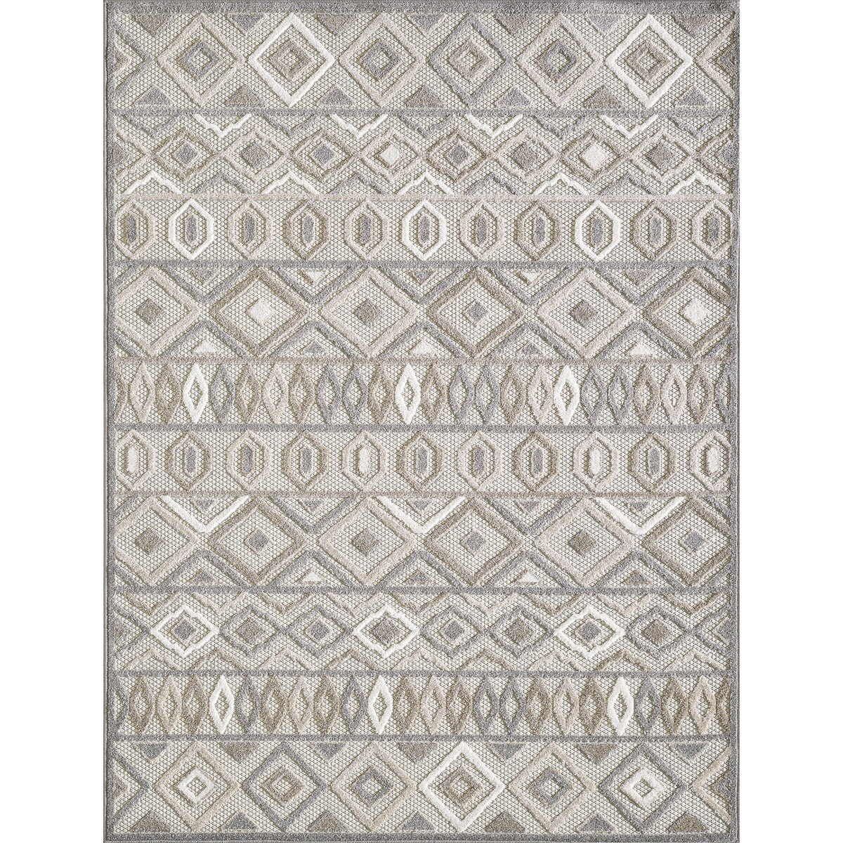 Calla 6925 Grey Aztec Area Rug, Size  67 Inch  X 9