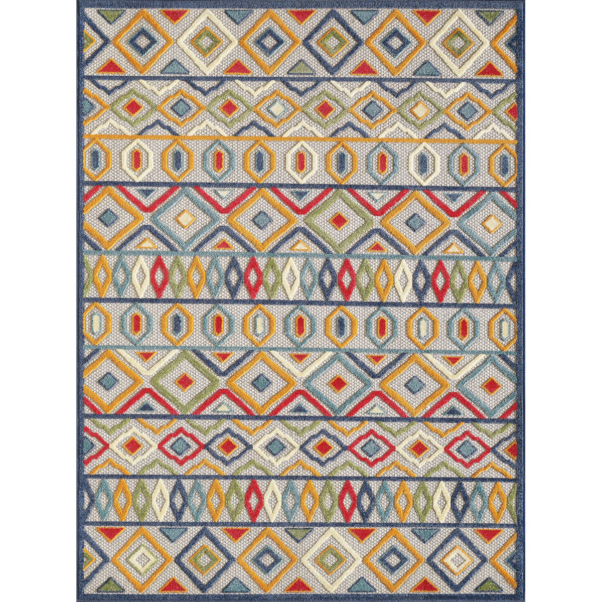 Calla 6928 Ivory/Multi Aztec Area Rug, Size  22 Inch  X 4