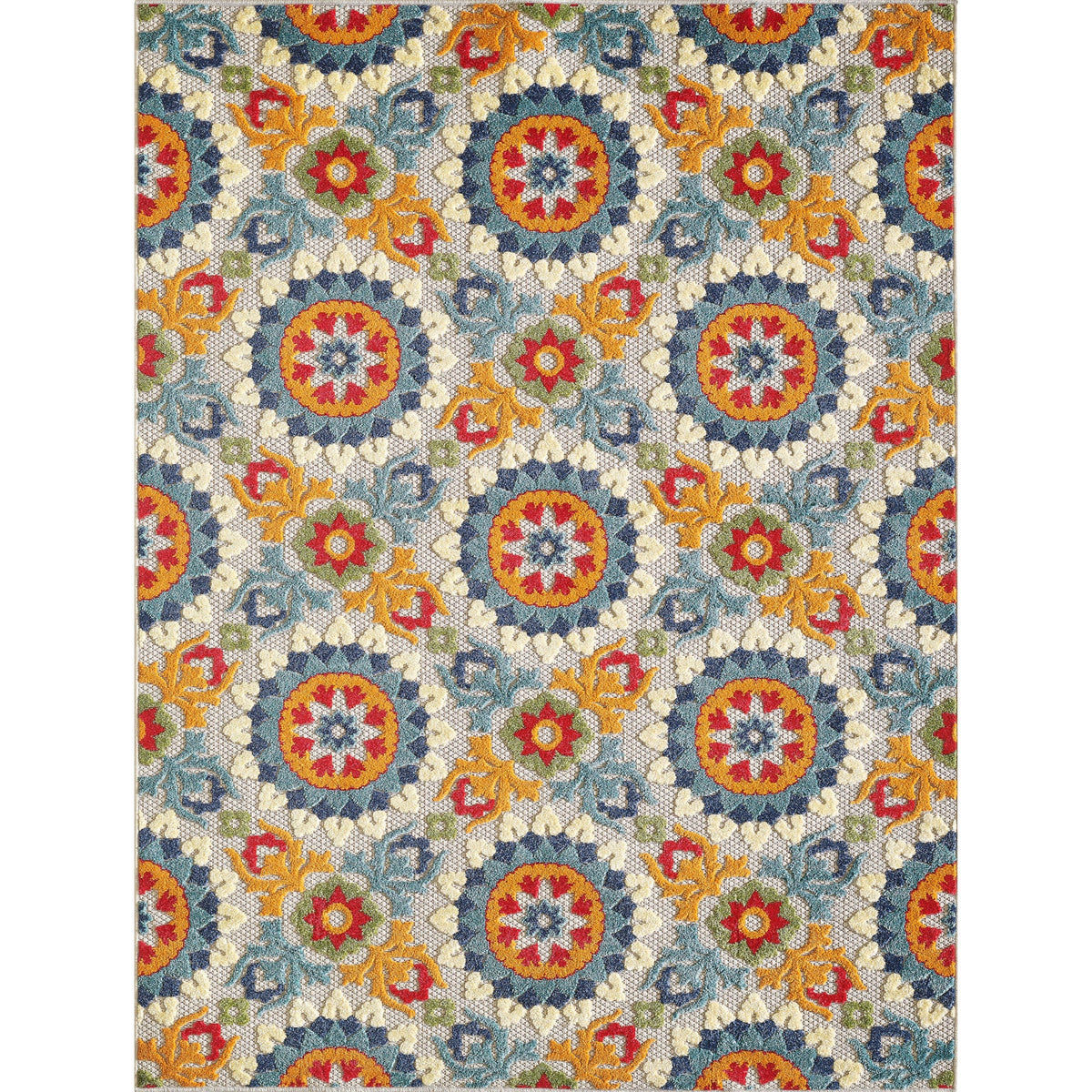 Calla 6931 Ivory/Multi Manor Area Rug, Size  710 Round
