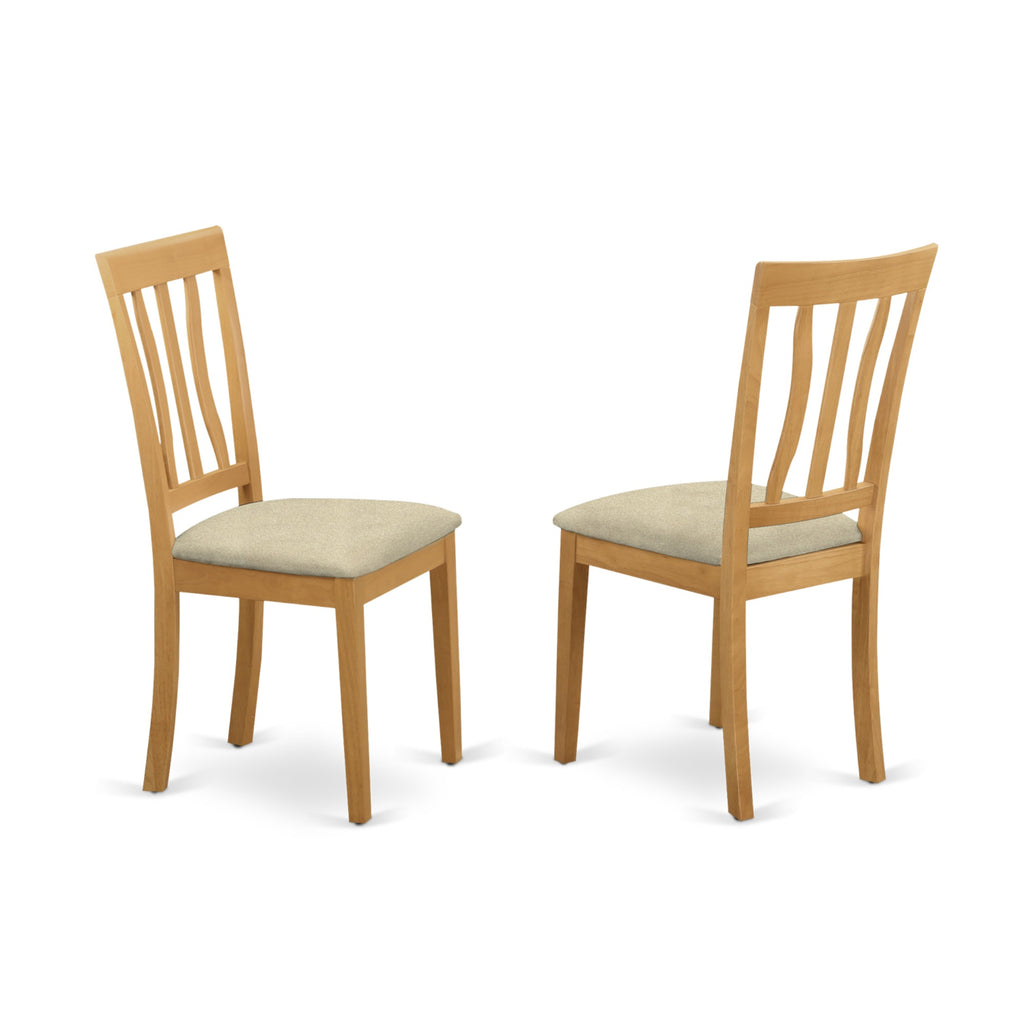 East West Furniture CAAN7-OAK-C 7 Piece Dining Room Table Set Consist of a Rectangle Kitchen Table and 6 Linen Fabric Upholstered Dining Chairs, 36x60 Inch, Oak