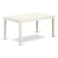 CABO7-LWH-W 7 Piece dining table set for 6- Dining table and 6 Wood seat dining chairs