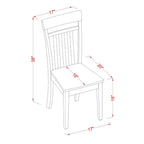 East West Furniture CAC-MAH-W Capri Dining Room Chairs - Slat Back Solid Wood Seat Chairs, Set of 2, Mahogany